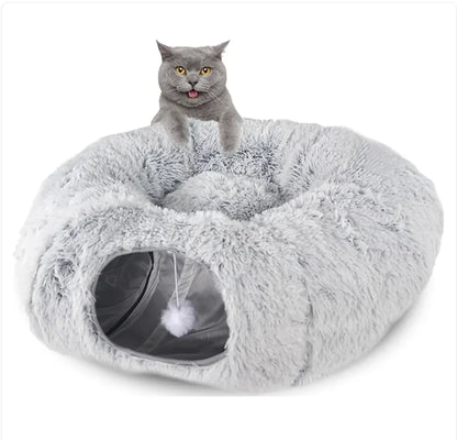 Cozy Plush Cat Tunnel and Nest
