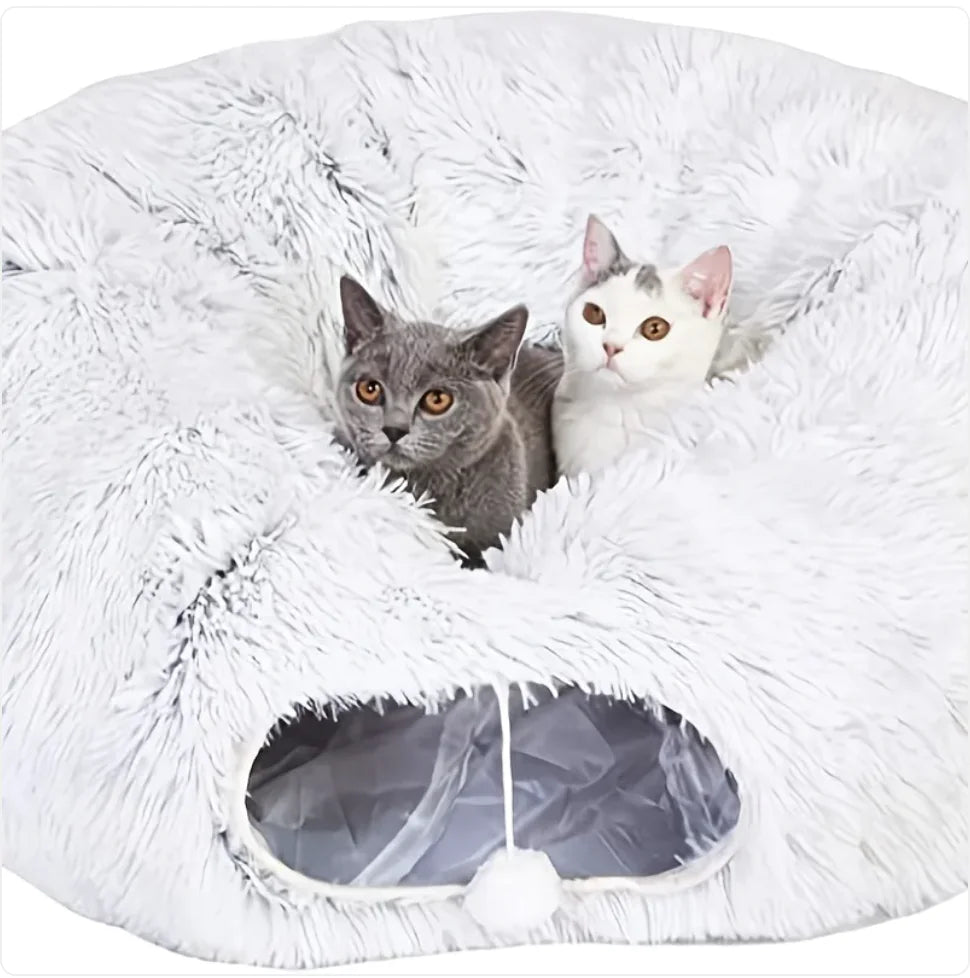 Cozy Plush Cat Tunnel and Nest